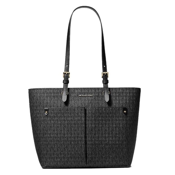 Michael Kors Black Jet Set Medium Travel Vegan Leather Tote Bag NWT - Picture 7 of 7